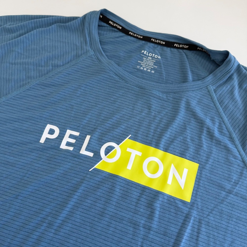 Peloton Lite Lines Short Sleeve Cycling T-Shirt‎ Light Blue Men's XXL